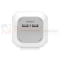 Przedłużacz kostka 4G + 2xUSB-A 1,4m H05VV-F 3x1,0mm² 10A biały perfekt market olsztyn
