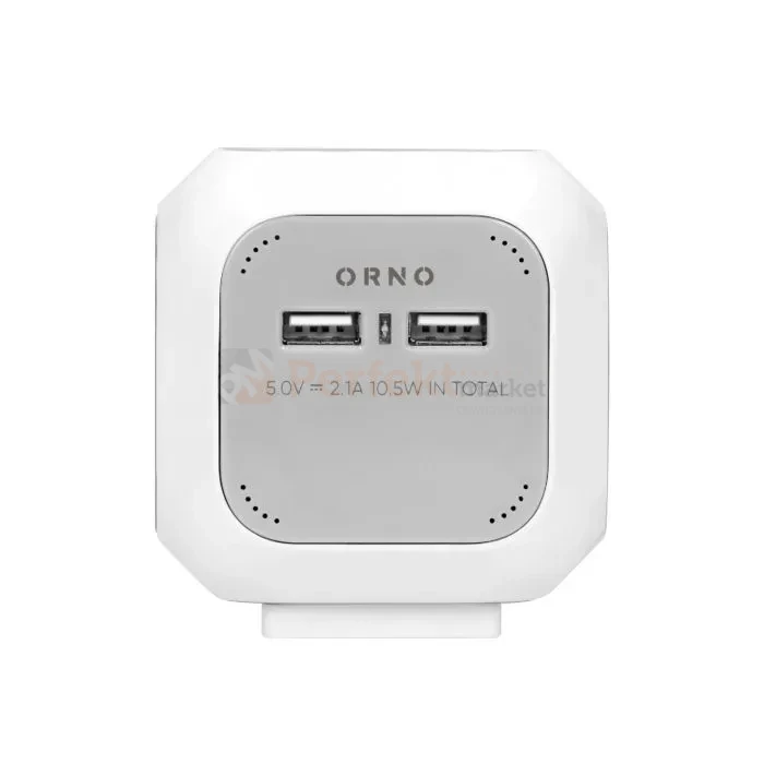 Przedłużacz kostka 4G + 2xUSB-A 1,4m H05VV-F 3x1,0mm² 10A biały perfekt market olsztyn