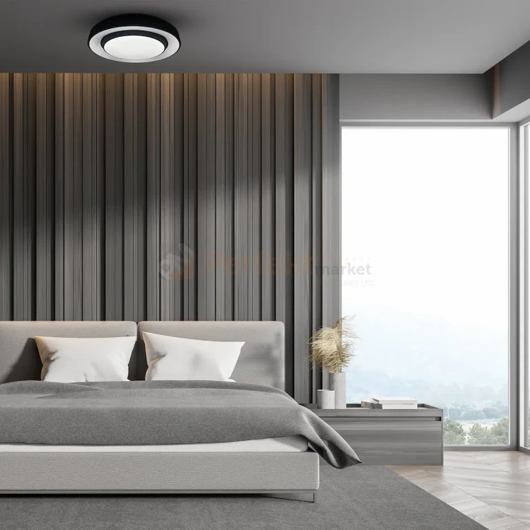 Plafon Naomi Smart 24W 1680lm RGB+CCT IP20 Ø380 czarno-biały pilot + WiFi Tuya perfekt market olsztyn