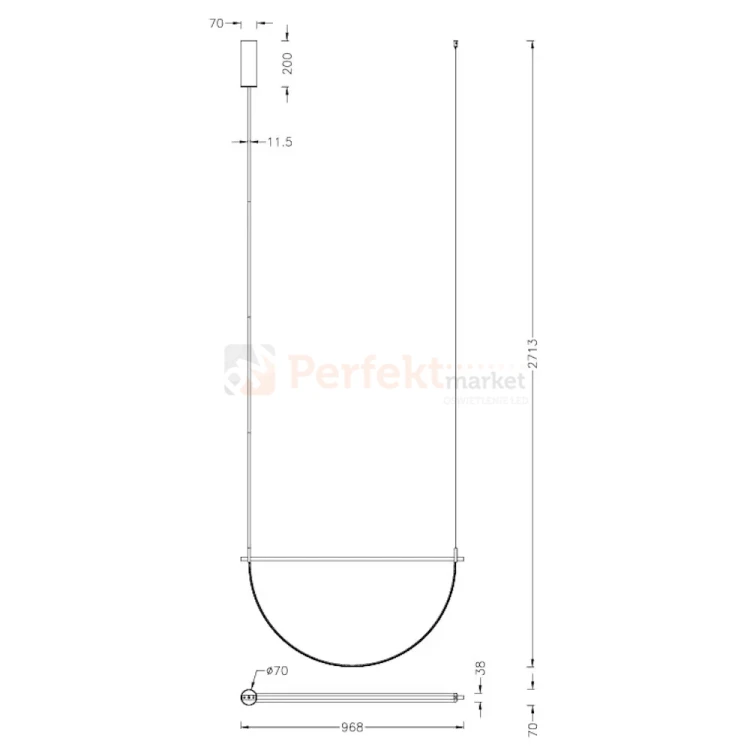 Lampa wisząca VICTORIA 29W 2179lm 3000K złota P0687 Maxligt perfekt market olsztyn