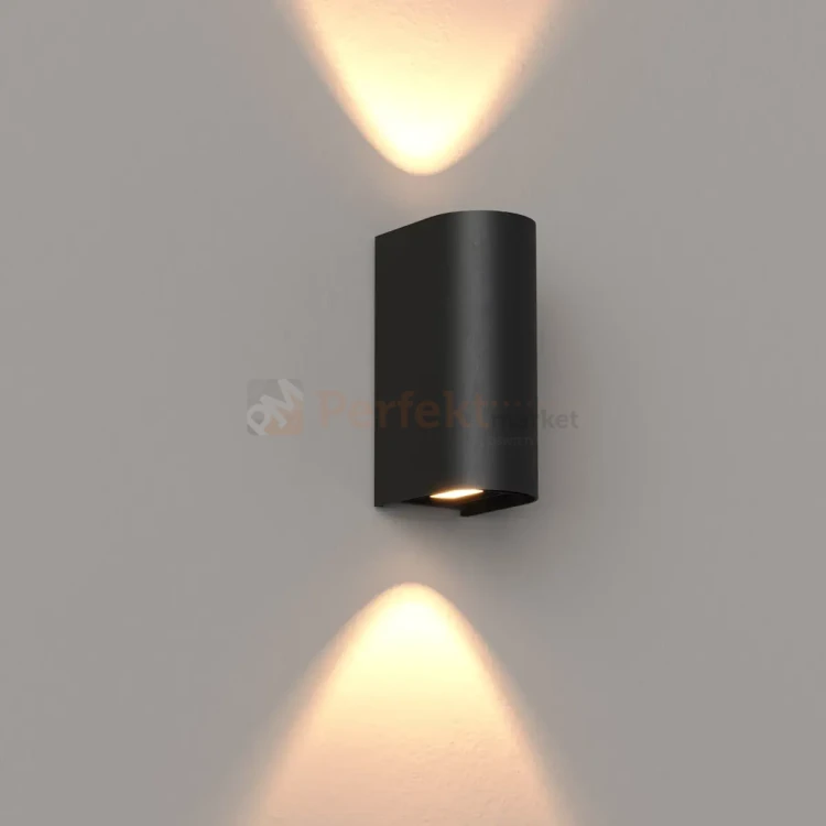Kinkiet zewnętrzny elewacyjny Badia 12W 331lm 3000K IP65 czarny W0469 MaxLight perfekt market olsztyn