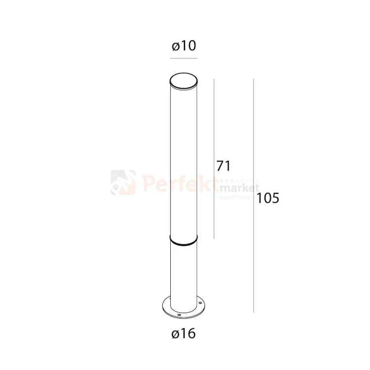 Lampa stojąca zewnętrzna słupek 105cm Gardenia 25W 3037lm IP65 czarny F0064 MaxLight perfekt market olsztyn
