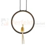 Lampa wisząca AMICI 27cm czarny ring z złotą figurą 3000K perfektmarket (1).webp