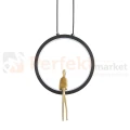 Lampa wisząca AMICI 27cm czarny ring z złotą figurą 3000K perfektmarket (3).webp