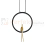 Lampa wisząca AMICI 27cm czarny ring z złotą figurą 3000K perfektmarket (3).webp