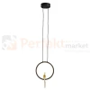 Lampa wisząca AMICI 27cm czarny ring z złotą figurą 3000K perfektmarket (4).webp
