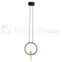 Lampa wisząca AMICI 27cm czarny ring z złotą figurą 3000K perfektmarket (4).webp