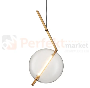 Lampa wisząca AMORE złota szklana kula 24cm 3000K