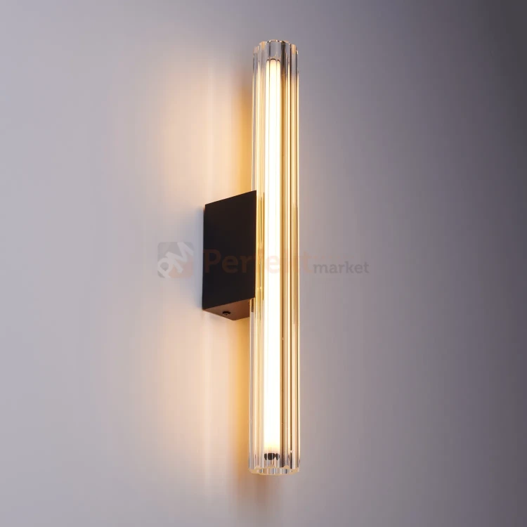 Nowoczesny kinkiet LED tuba szklana ryflowany 40cm 3000K perfektmarket (4).webp