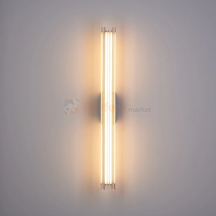 Nowoczesny kinkiet LED tuba szklana ryflowany 40cm 3000K perfektmarket (1).webp