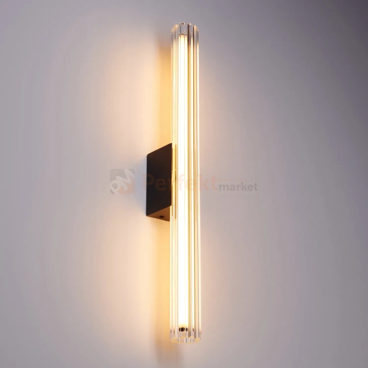 Nowoczesny kinkiet LED tuba szklana ryflowany 50cm 3000K perfektmarket (2).webp