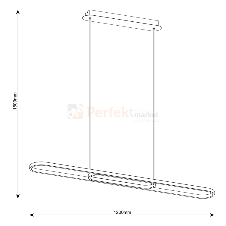 Lampa wisząca LED CORDOBA nowoczesny design 32W 4000K czarna perfektmarket.webp