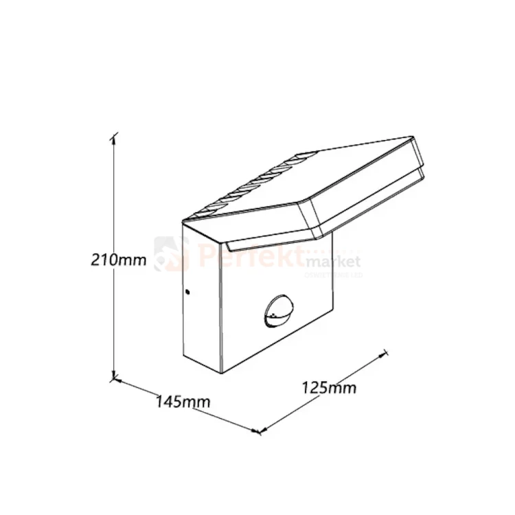 Kinkiet elewacyjny z czujnikiem ruchu PIR Fiss 20W 1130lm 3000K IP65 czarny W0472 MaxLight perfekt market olsztyn