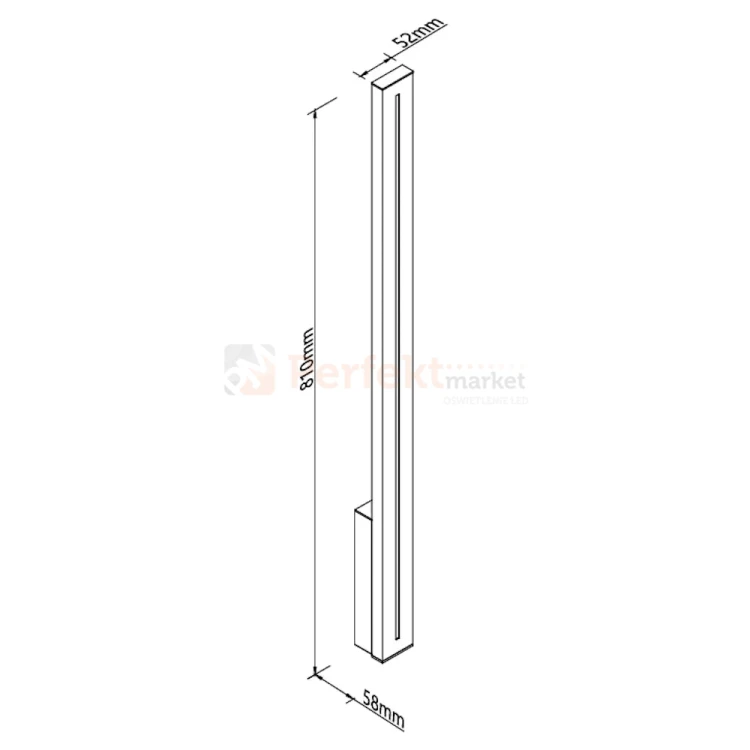 Kinkiet elewacyjny liniowy Moena 15W 559lm IP65 81cm czarny W0460 MaxLight perfekt market olsztyn