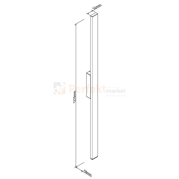 Kinkiet elewacyjny liniowy Predazzo 20W 1616lm 3000K IP65 121cm czarny W0461 MaxLight perfekt market olsztyn