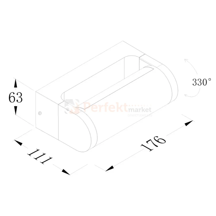 Kinkiet elewacyjny Solden 12W 453lm 3000K IP65 czarny W0462 MaxLight perfektmarket.com.pl