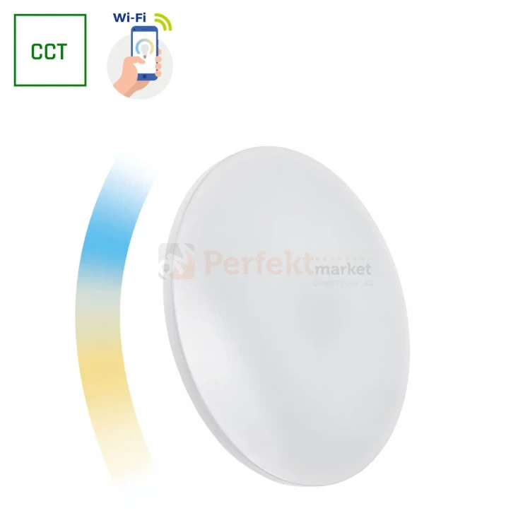Plafon LED NYMPHEA 24W 1840lm 2700-6500K CCT 230V 130° IP20 390x70mm biały WiFi/BT Spectrum SMART perfekt market olsztyn