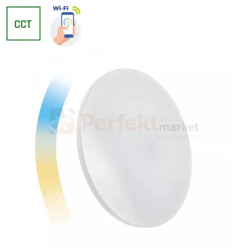 Plafon LED NYMPHEA 36W 2840lm 2600-6500K CCT 230V 130° IP20 488x72mm biały WiFi/BT Spectrum SMART perfekt market olsztyn