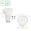 Żarówka LED GU10 230V zmienna moc 3/5/7W zmienna barwa CCT 38° biała obudowa perfekt market olsztyn