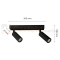 Listwa Madara Slim MR11 2xGU10 230V IP20 260x54x160 czarna perfekt market olsztyn