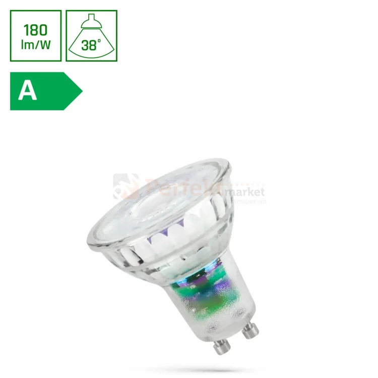 Żarówka LED GU10 230V 2,5W 4000K 450lm 38° szklana PREMIUM A-CLASS perfekt market olsztyn
