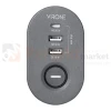 Przedłużacz biurkowy 3G 2P+Z przewód 1,5m H05VV-F 3x1,5mm²  2xUSB-A + 1xUSB+C szary matowy perfekt market olsztyn
