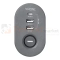 Przedłużacz biurkowy 3G 2P+Z przewód 1,5m H05VV-F 3x1,5mm²  2xUSB-A + 1xUSB+C szary matowy perfekt market olsztyn