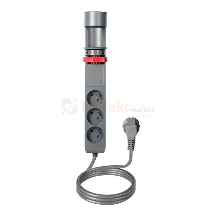 Przedłużacz biurkowy 3G 2P+Z przewód 1,5m H05VV-F 3x1,5mm²  2xUSB-A + 1xUSB+C szary matowy perfekt market olsztyn