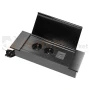 Gniazdo meblowe wpuszczane 2x230V + USB-A+C czarne szczotkowane aluminium POWERPORT perfekt market olsztyn