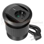 Gniazdo wpuszczane w blat z ładowarką USB przewód 1,4m 1x230V 1xUSB-A + 1xUSB-C 20W czarne ORNO perfekt market olsztyn
