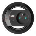 Gniazdo wpuszczane w blat z ładowarką USB przewód 1,4m 1x230V 1xUSB-A + 1xUSB-C 20W czarne ORNO perfekt market olsztyn