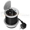 Gniazdo meblowe Ø6cm wpuszczane w blat ładowarka USB przewodem 1,9m 1xUSB-C 20W srebrne ORNO perfekt market
