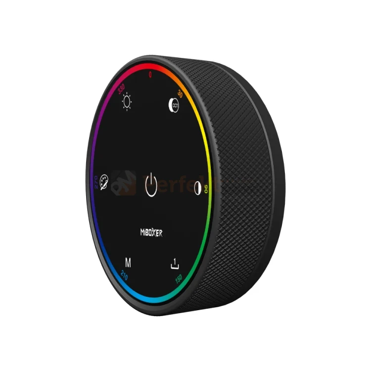 MiBoxer pilot obrotowy KNOB z LCD 1-strefowy RGB+CCT 2,4GHz 4 sceny czarny PERFEKT MARKET OLSZTYN