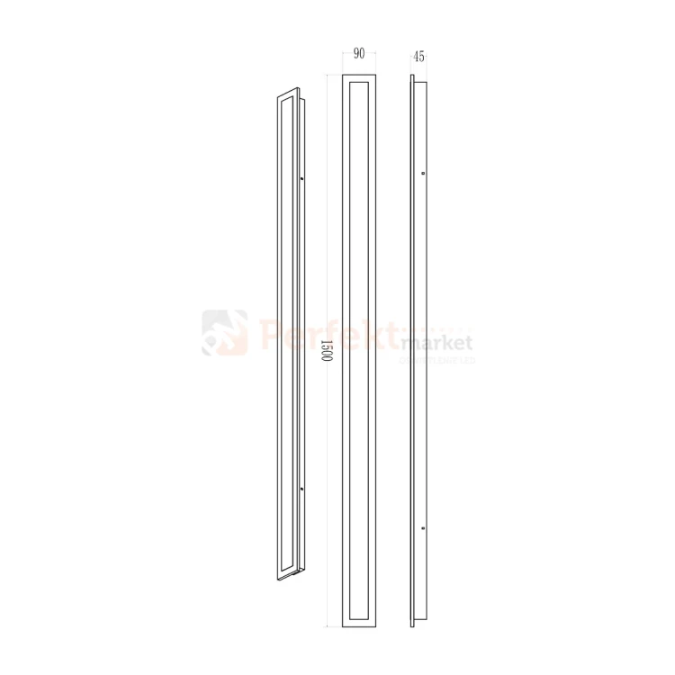 Lampa ścienna zewnętrzna liniowa na elewację 150cm LED WOW II CCT czarna IP54 (4).webp