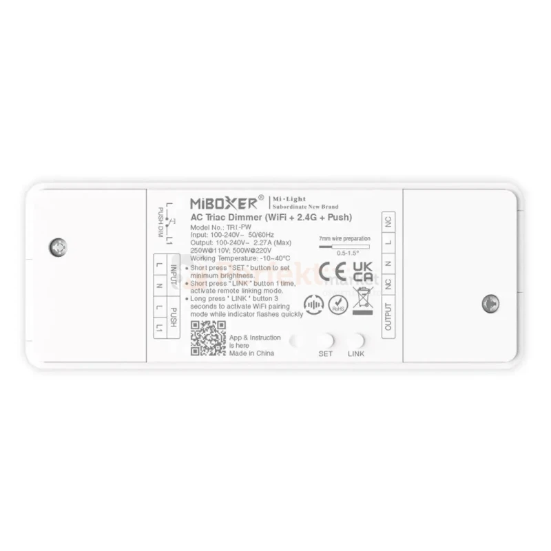 MiBoxer przekaźnik on/off ze ściemniaczem triak 500W 230V WiFi + RF 2,4GHz TRI-PW perfekt market olsztyn