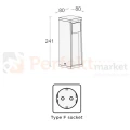 Lutec słupek ogrodowy z gniazdem shuko 1x230V MAINS czarny IP54 9702203012 wymiary.webp