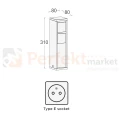 Lutec słupek ogrodowy z gniazdami E 2x230V MAINS czarny mat IP54 9702202012 wymiary.webp