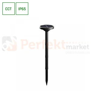 Lampa ogrodowa solarna PLATO 1W CCT IP65 czarna wbijana