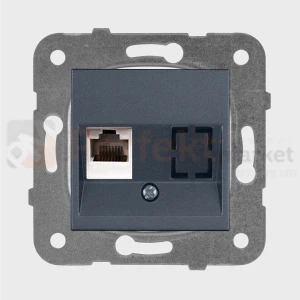Novella gniazdo komputerowe 1xRJ45 kat. 5e antracyt