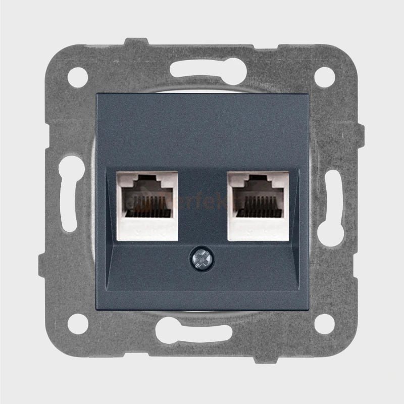 Novella gniazdo komputerowe 2xRJ45 KAT. 5e [RAL7016] BWM antracyt.webp
