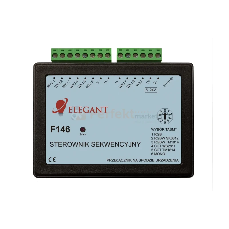 Sterownik sekwencyjny do taśm cyfrowych MONO/CCT/RGB/RGBW/RGB+CCT 5-24V F146 perfekt market olsztyn