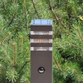 Lampa ogrodowa stojąca TEKSAS 44 1xE27 zewnętrzna z czujnikiem ruchu i zmierzchu grafitowa (3).webp
