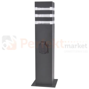 Lampa ogrodowa stojąca z gniazdkiem TEKSAS 44 1xE27 zewnętrzna grafitowa