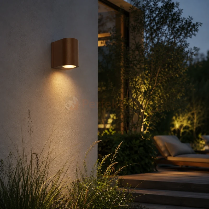 lampa zewnetrzna led scienna kinkiet brazowy ALOR markslojd.webp