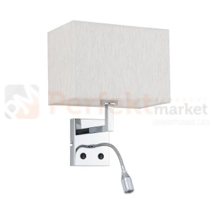 Kinkiet ścienny HOTEL MOOD LED 11785 Nowodvorski Lighting kremowy klosz tkaninowy 1xE27 LED