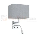 Kinkiet ścienny HOTEL MOOD LED 11793 Nowodvorski Lighting szary klosz tkaninowy 1xE27 LED