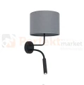 Kinkiet ścienny HOTEL PLUS 9071 Nowodvorski Lighting szary klosz tkaninowy 1xE27 1xG9