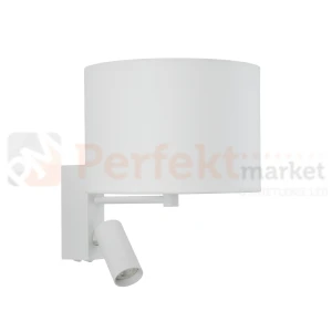 Kinkiet ścienny LUSSO 11520 Nowodvorski Lighting biały klosz tkaninowy 1xE27+GU10