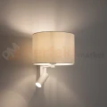 Kinkiet ścienny LUSSO 11520 Nowodvorski Lighting biały klosz tkaninowy 2xE27+GU10 - 2