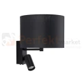 Kinkiet ścienny LUSSO 11521 Nowodvorski Lighting czarny klosz tkaninowy 2xE27 GU10
